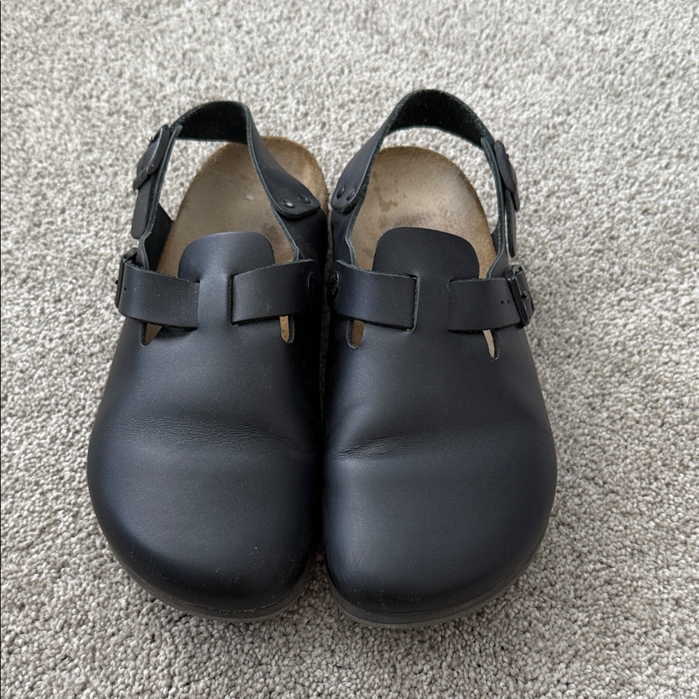 Birkenstock Black Leather Mules